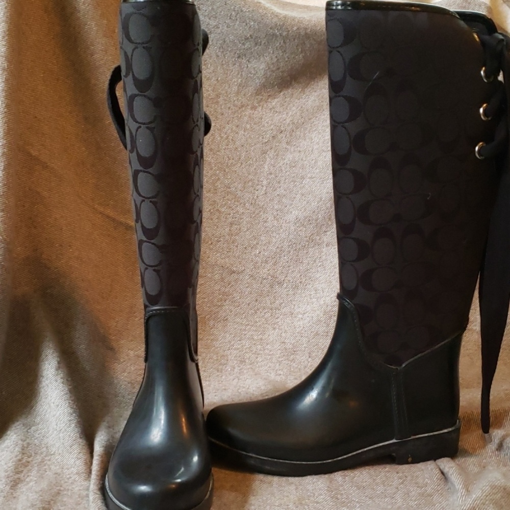 Coach Tristee Tall Rain Boots size 6